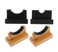 BESPORTBLE 4Pcs Wooden Baseball and Ice Hockey Bat Stand Set - Stable Bat Holders with Bamboo and Black Bases - Multi-Use Stick Storage Organizer for Bedroom and Office Display