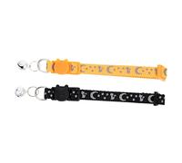 BESPORTBLE 4sets Adjustable Breakaway Cat Collar Bells Reflective Orange Comfortable for Outdoor Activities 2pcs*4
