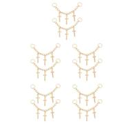 BESPORTBLE 5 Pairs Gold Metal Double Ended Open Ring Shoe Chain Charm | Sleek Modern Styling, Quick Decoration for Fashion Crafting, Versatile Use on Clothing and Pants Loops