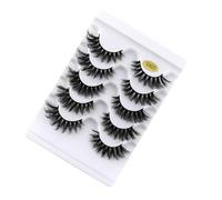 BESPORTBLE 5 Pairs Women Eye Lashes False Eyelashes Black Simulation Material Makeup Fake Lashes for Thicker, Fuller Longer Look Suitable for Club and Professional Use