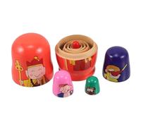 BESPORTBLE 5 Pcs Wooden Russian Matryoshka Nesting Dolls Featuring Wukong and West Monk Characters Safe Non-toxic Material Educational for Birthday Party Favor and Cultural Learning Gift
