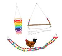 BESPORTBLE 5-Piece Parrot Foraging Toy Set for Birds - Wooden Swing and Chew Toys for Chickens and Parrots for Cage Enrichment