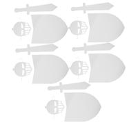 BESPORTBLE 5 Sets DIY Knight Shield Sword Mask Craft Kit Medieval Role Play Accessories for Halloween Party Unfinished Paintable Cardboard Shields and Swords for Creative Craft