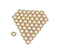 BESPORTBLE 50 Pcs Zinc Alloy Guitar Bass Socket Jack Nuts Fine Tooth Thin Replacement for Instrument Mounting Gold Color Compatible with Electric Guitars and Basses