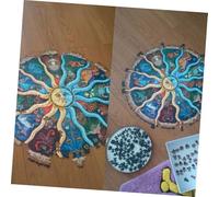 BESPORTBLE 500 Pieces Zodiac Round Paper Jigsaw Puzzle for Adults and Teens Educational Colorful Circular Puzzle Game Material with Precise Cutting for Fun Family Activity
