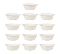 BESPORTBLE 50pcs 350ml Degradable Pulp Food Bowls for Camping Meals | White Natural Finish, Smooth Surface, Food-safe Serving for Appetizers, Snacks, Breakfast and Family Dinner