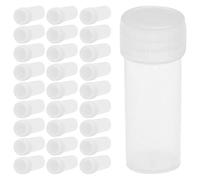 BESPORTBLE 50pcs 5ml Plastic Refillable Bottles with Caps Sample Containers for Hospitals and Physicians, White Vials for Medicine Storage
