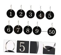BESPORTBLE 50Pcs Acrylic Round Number Tags with Key Rings for Hotel Mall and Supermarket Stylish Number Holders for Organizing and Queue Management