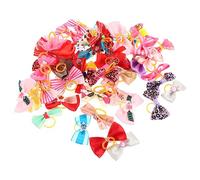 BESPORTBLE 50PCS Adorable PET Hair Bowties Small Dog Bow Decorations Cloth Dog and Cat Accessories for Puppies and Kittens Cute PET Grooming Supplies Random Color