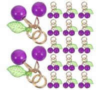 BESPORTBLE 50pcs Cherry Pendant Fruit Charm for Necklace Bracelet Plastic Cherry Charms for DIY Jewelry Making for Christmas Decoration