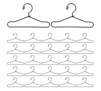 BESPORTBLE 50pcs Dollhouse Mini Hangers: Tiny Hangers For Doll Clothes Organization - 2.55x1.38x0.08" Miniature Doll Accessories For Wardrobe Display - Dollhouse Miniatures Black