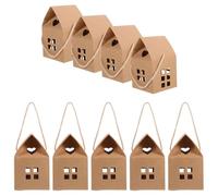 BESPORTBLE 50pcs House Shaped Paper Cookie Boxes for Wedding Favour and Party Favors with Versatile Use and Unique Design, Elegant Brown Small Storage Boxes for Celebrations and Gift Giving