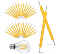 BESPORTBLE 50pcs LED Hard Filament 3v 120ma 38mm Bulb Part | Warm 2700k Glow, Classic Yellow Finish, for Lamp Repair, Makers and Set Designers