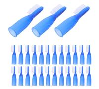 BESPORTBLE 50pcs Portable Finger Toothbrush for Adults with Nonslip Grip and Rounded Short Handle, Soft Pbt Bristles for Gentle Oral Care, for Institutional Use and Prison Supplies