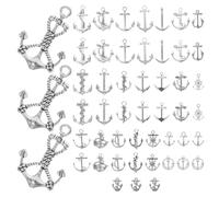 BESPORTBLE 50pcs Retro Anchor Keychain Pendant Zinc Alloy Nautical Charm