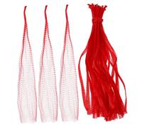 BESPORTBLE 50pcs Reusable Red Pe Garlic Storage Mesh Bags with Reinforced Design for Enhanced Protection, for Produce and Egg Storage or Transportation in Kitchen and Grocery Use