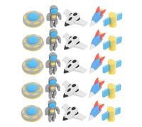 BESPORTBLE 50pcs Space Erasers TPR Material Cartoon Astronaut Rocket Satellite Pencil Eraser for Classroom Prizes Science Lessons and Space-Themed Party Favors