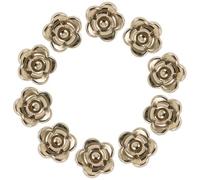 BESPORTBLE 50pcs Vintage Rose Purse Button, Handbag Clasp Accessory, Alloy Rose Shape, Golden, Easy DIY Installation, for Handbag and Purse, Women, Home DIY Crafting