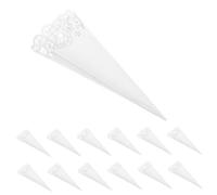 BESPORTBLE 50pcs White Heart Pattern Paper Petal Cones Lightweight Confetti Holders for Weddings Anniversaries and Parties Elegant Decoration for Indoor and Outdoor Events