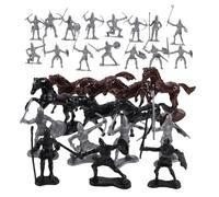 BESPORTBLE 52pcs Medieval Knight Horse Model Set Mini Soldier Figures for Boys and Girls Realistic Miniature People Crafts Sand Table Decor War Play Toy