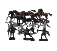 BESPORTBLE 52pcs Mini Knight Figures and Horses Set, Plastic Soldier Miniatures for DIY Sand Table People Models, Home Decoration, Weather Resistant, Knights and Dragons Display