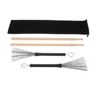 BESPORTBLE 5a Jazz Drumsticks and Retractable Wire Brushes Set with Carry Bag - Bamboo Drumsticks Pair for Beginner Drummers, Concert and Band Use, Drum Cleaning and Maintenance Kit