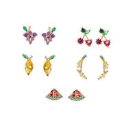 BESPORTBLE 5pairs Fruit Ear Studs Women Designer Earrings for Girlfriend Wife Mother Chic Decorative Earrings
