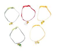 BESPORTBLE 5pcs Adjustable Cat Collars Elastic Strap and Bell Candy Pet Safety Neck Chains for Dogs and Cats Comfortable and Easy to Wear for Daily Use