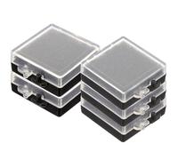BESPORTBLE 5Pcs Anti-Static Electronic Chip Storage Box with Lid and Black Base, Small Plastic Organizer Case 35X35X15Mm for Electronic Components and Parts
