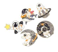 BESPORTBLE 5pcs Astronaut Lapel Pins Brooches for Clothes and Dresses, Alloy Material with Cartoon Style, Decorative and Not Easy to Deform, Space-themed Accessories for Backpacks