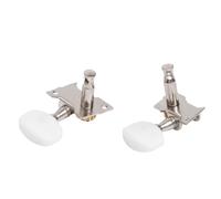 BESPORTBLE 5pcs Banjo Machine Head Tuning Pegs with Bushings White Silver Zinc Alloy PVC Replacement for Broken Strings Banjo Tuners Including Left Right Keys