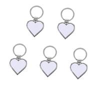 BESPORTBLE 5Pcs Blank Heart Shaped Keychain for Crafts Heat Transfer Key Rings Key Rings for Personalization for Accessories