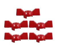 BESPORTBLE 5pcs Butterfly Shut Off Valve Handle Tap Handle Aluminium Alloy Red 10x6mm Flat Hole for Spigot Garden Hose Plumbing Outdoor Tap Control