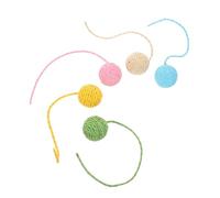 BESPORTBLE 5pcs Cat Scratching Post Replacement Balls with Tail Sisal Rope Cat Toy Accessories Interactive Ball for Households Easy to Install and Replace