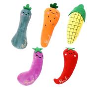 BESPORTBLE 5pcs Catnip Filled Plush Toys for Cats Chew Teething Veggie Shaped Pet Supplies Includes Pepper Carrot Eggplant Loofah Corn Interactive and Stress Relief Cat Toys