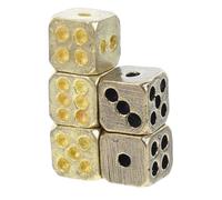 BESPORTBLE 5Pcs Copper Craft Dice Small Solid Brass Game Playing Props Lightweight for Home Pub Party Entertainment Random Color