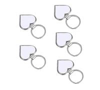 BESPORTBLE 5pcs Custom Heart Shape Keyring Blank Key Holder for DIY Keyring Tags Included