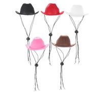 BESPORTBLE 5pcs Decorative Kitten Hat Multi-function Puppy Hat Comfortable Absorb Saliva Non-woven Fabric 5.31x4.32x1.57in Pet Party Accessories for Dogs and Cats Random Color