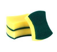 BESPORTBLE 5pcs Double-Sided Dishwashing Sponge Pads for Kitchen and Bathroom Cleaning Absorbent Scrubber with Fiber Fabric Side Non-Scratch Scouring Pads for Oil and Dirt Removal