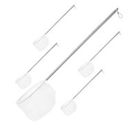 BESPORTBLE 5Pcs Extendable Stainless Steel Aquarium Fish Nets with Telescopic Handle, Soft Nylon Mesh, Portable Landing Net Set for Fish Tank, Shrimp, and River Angling Use