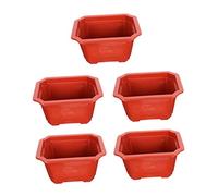BESPORTBLE 5pcs Extra Thick Plastic Plant Pots, Large Vintage Rectangular Flower Containers for Balcony Gardening, Succulent and Seedling Planters, Sturdy Patio and Indoor Gardening Containers