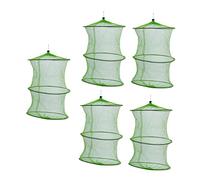 BESPORTBLE 5pcs Foldable Fishing Trap Mesh Nets Portable Shrimp Crab Cage with Drawstring Closure Outdoor Fish Trap for Easy Catching
