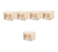 BESPORTBLE 5pcs Hamster Hideout House Cage Hamster House Mini Rat Cage Hideout Guinea Hut Small Hamster House Chinchilla House Toys Bunny Hideout House Small Animal Houses Guinea House Wooden