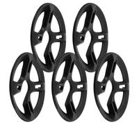 BESPORTBLE 5pcs Lightweight Black Plastic Bicycle Chainring Cover 42 Tooth 4-hole Crankset Chain Guard with Shock-absorbing Structure for Drivetrain Protection on Trail and Mountain Rides
