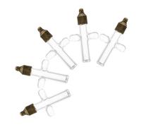 BESPORTBLE 5pcs Mini Clear Glass Bottles with Screw Lids Cross Shape Tiny Spell Jars for DIY Pendant Charms Wishing Drifting Bottles Keepsake Memorial Gifts