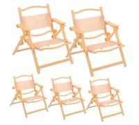 BESPORTBLE 5pcs Mini Deck Chairs Foldable Lightweight Miniature Beach Lounge for Dollhouse Decoration Fairy Garden Micro Landscape Accessories Outdoor Play