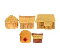 BESPORTBLE 5pcs Mini House Figurines Pastoral Villa Design Ornaments for Bonsai and Succulent Planting Resin Micro Landscape Accessories