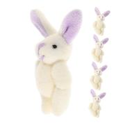 BESPORTBLE 5Pcs Mini Joint Rabbit Plush Soft Kawaii Bunny Keychain for Cute Stuffed Animal Figurines for Spring Birthday Party Adorable Decorative Bunny Pendant