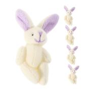 BESPORTBLE 5Pcs Mini Plush Bunny Cute Jointed Stuffed Rabbit for Versatile Keychain Bag Charm Adorable Decoration for Parties Backpack Accessories