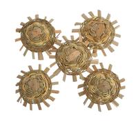 BESPORTBLE 5Pcs Mini Straw Hats Small Sombrero Caps for DIY Crafts Tiny Woven Cowboy Hats Light Yellow for Mini Dolls Pets Party Decorations